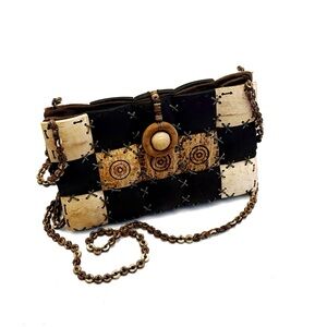 Handwoven Wooden Crossbody Bag